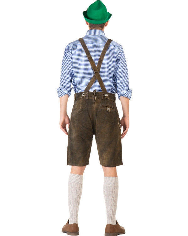 Fritz Authentic Leather Lederhosen Mens Costume