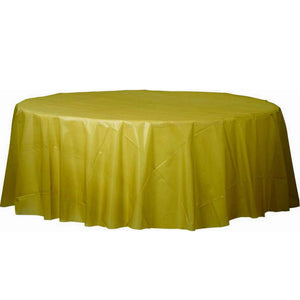 Gold Round Plastic Tablecover