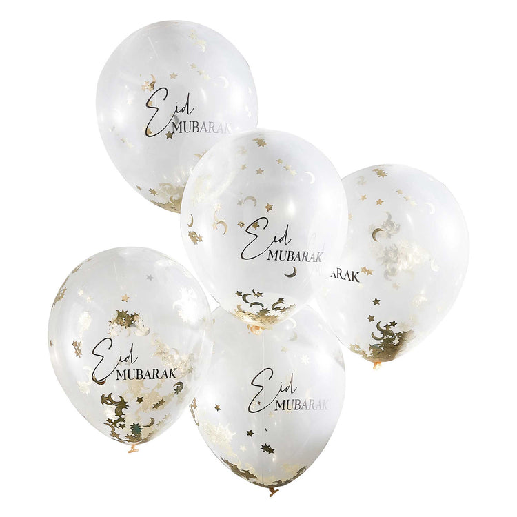 Eid Balloon Bundle Mubarak Printed Confetti Balloons