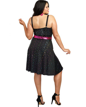70s Sequin Disco Diva Womens Plus Size Costume