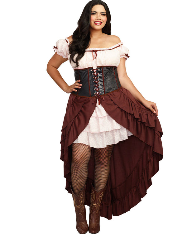 Wild West Saloon Gal Plus Size Womens Costume