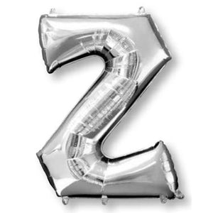 Silver 86cm Letter Z Supershape Foil Balloon