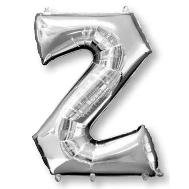 Silver 86cm Letter Z Supershape Foil Balloon