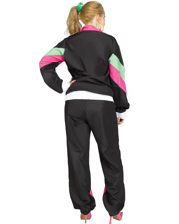 80s Black Tracksuit Womens Costume