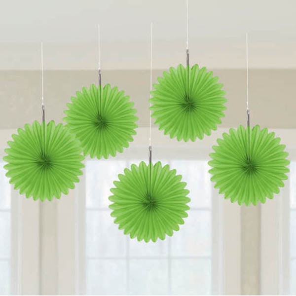 Kiwi Mini Hanging Fan Decorations Pack of 5