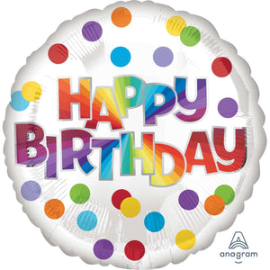 45cm Standard HX Happy Birthday Dots of Colour S40