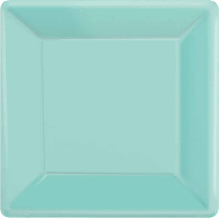 Paper Plates 17cm Square 20CT-Robins-egg Blue Pack of 20