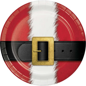 Santas Suit Dinner Plates Paper 22cm Pack of 8