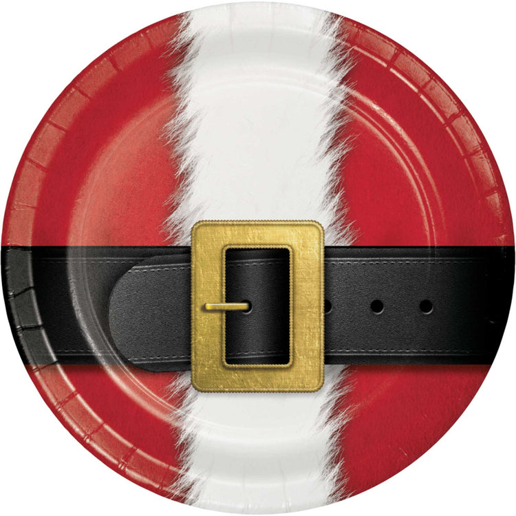Santas Suit Dinner Plates Paper 22cm Pack of 8