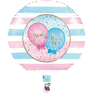 45cm Gender Reveal Balloons Bow or Bow Tie Foil Balloon