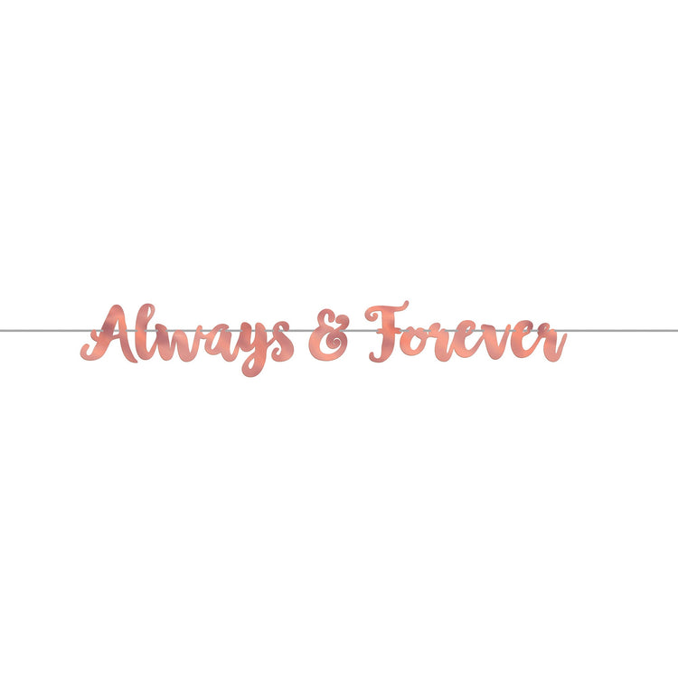 Navy Bride Always and Forever Foil Letter Banner