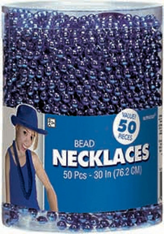 Blue Beaded Necklaces Pack of 50