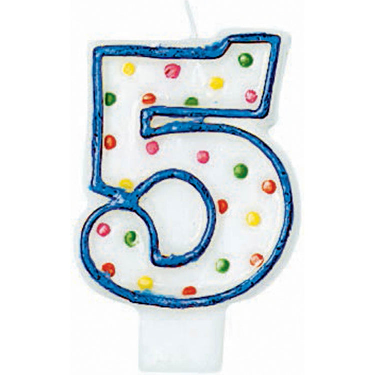 Candle Numeral Polka Dots #5