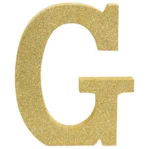 Letter G Gold Glittered Decoration MDF