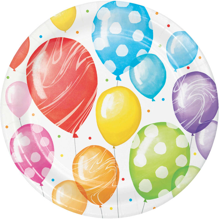 Balloon Bash Birthday Lunch Plates Paper 18cm Pack of 8