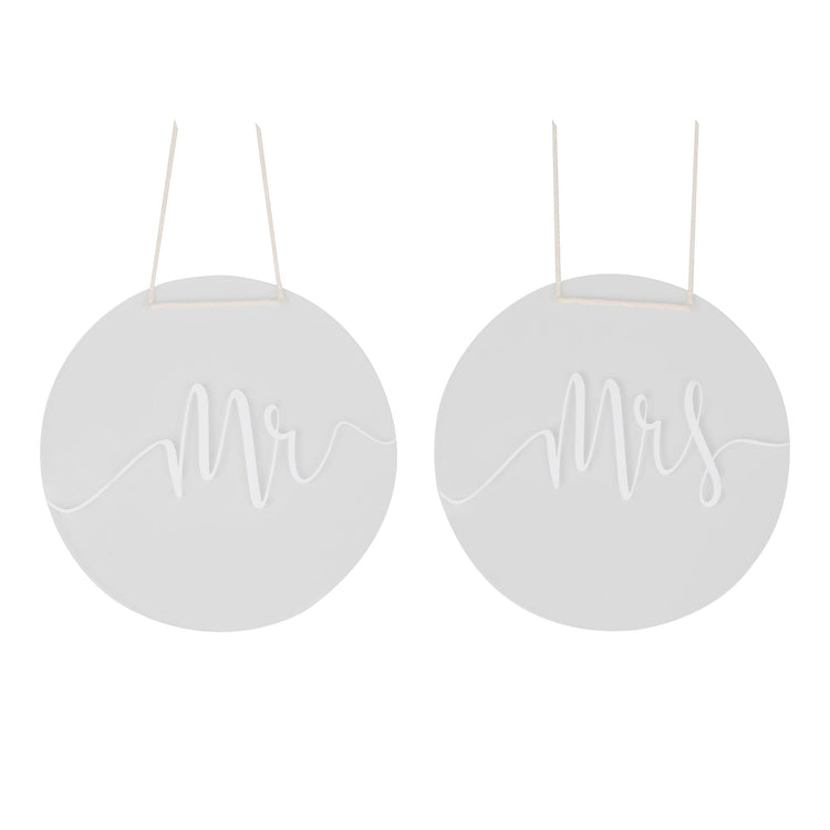 A Touch of Pampas Chair Signs Mr and Mrs Acrylic Pack of 2