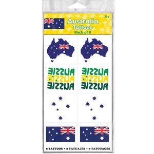 Aussie Tattoos Pack of 8