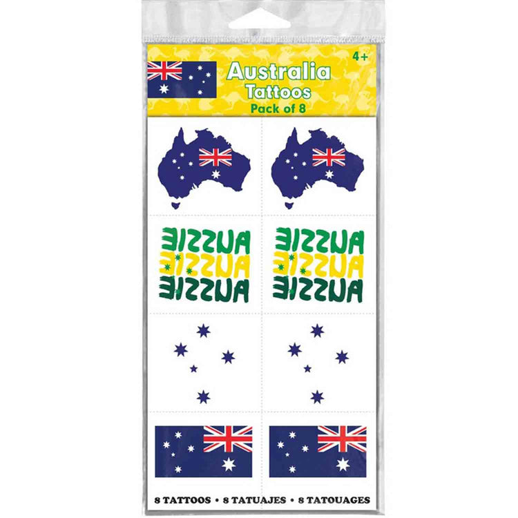 Aussie Tattoos Pack of 8