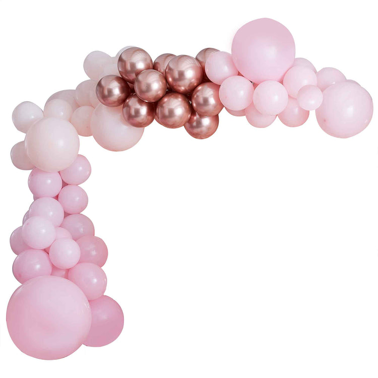 Mix It Up Balloon Arch Pink & Rose Gold Pack of 200