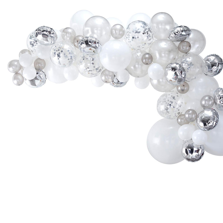 Silver Balloon Arch Pack of 70