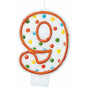 Candle Numeral Polka Dots #9