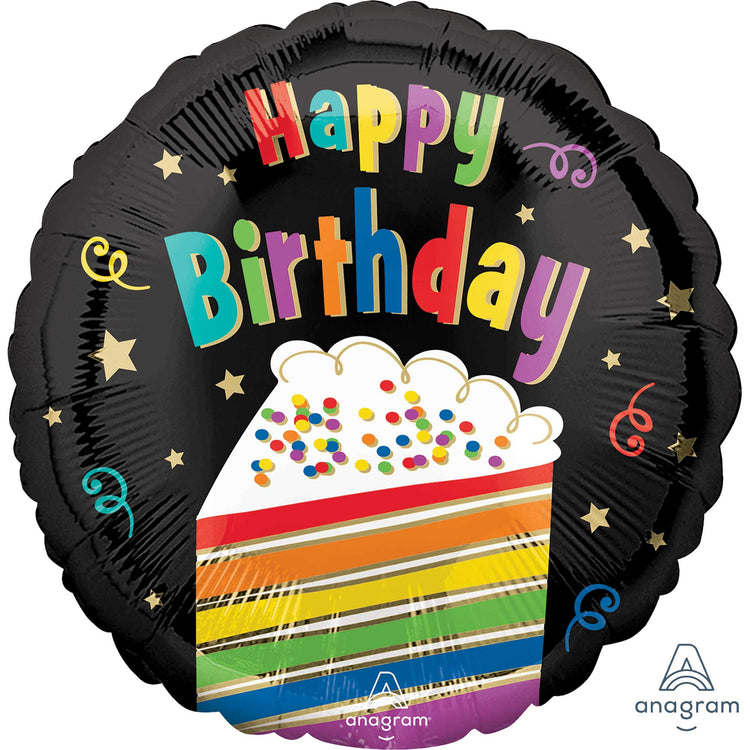 45cm Standard HX Happy Birthday Rainbow Cake S40