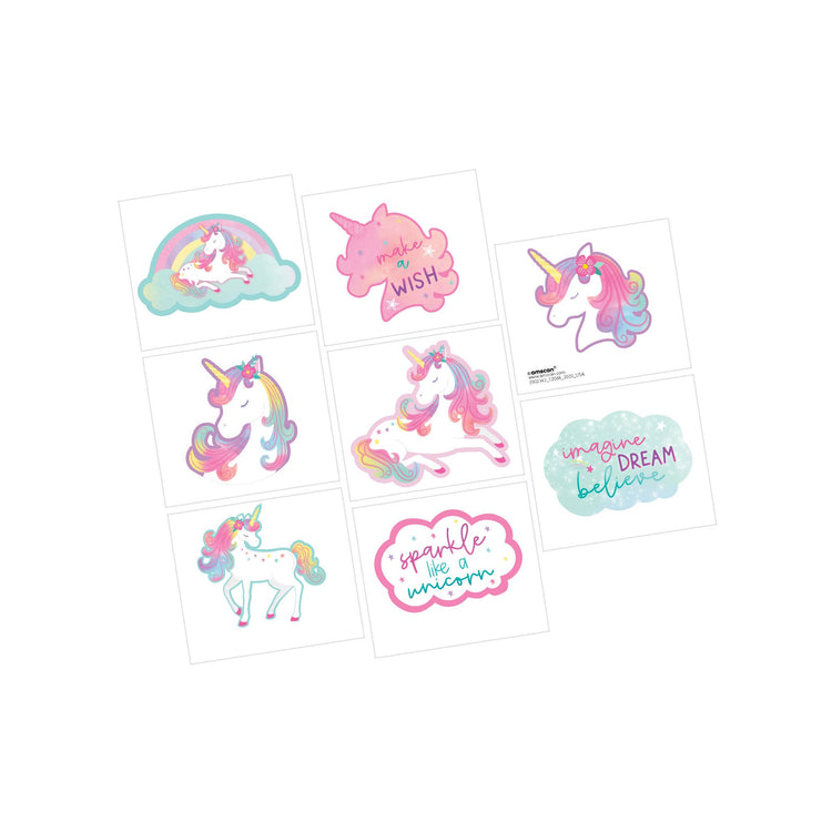 Enchanted Unicorn Tattoos Pack of 8