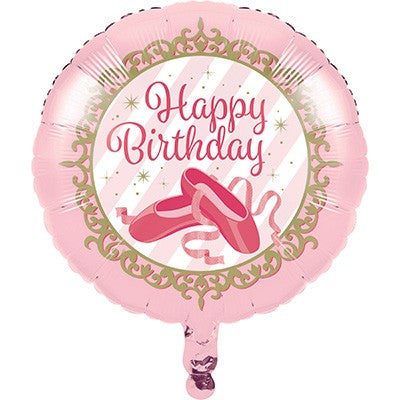 45cm Twinkle Toes Happy Birthday Ballet Slippers Foil Balloon