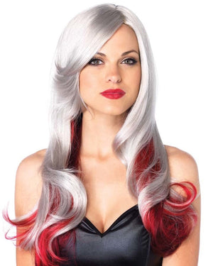 Allure Long Wavy Grey and Red Wig