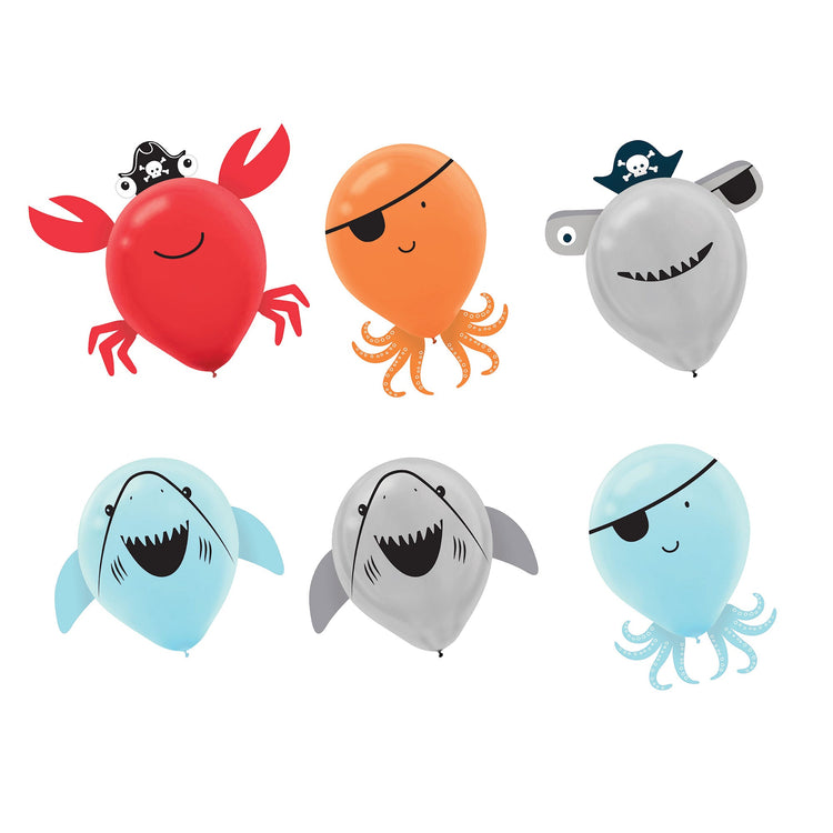 Ahoy Birthday 30cm Latex Balloons Decorating Kit Pack of 6