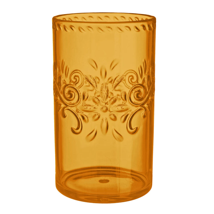 Fiesta Highball Tumbler Burnt Orange Floral Debossed Finish