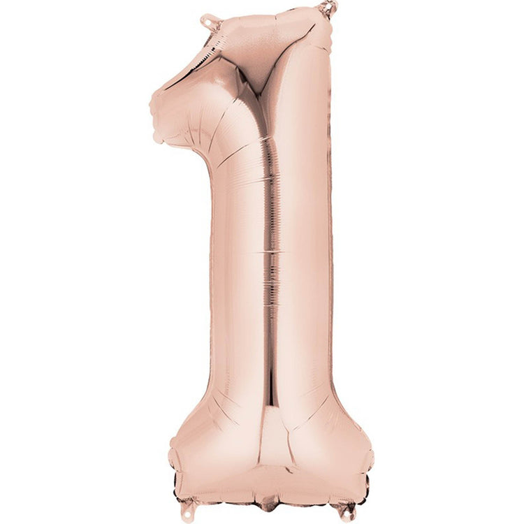 Rose Gold 83cm Number 1 Super Shape Balloon