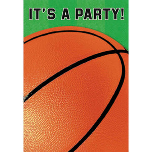 Basketball Fan Folded Invitations Pack of 8