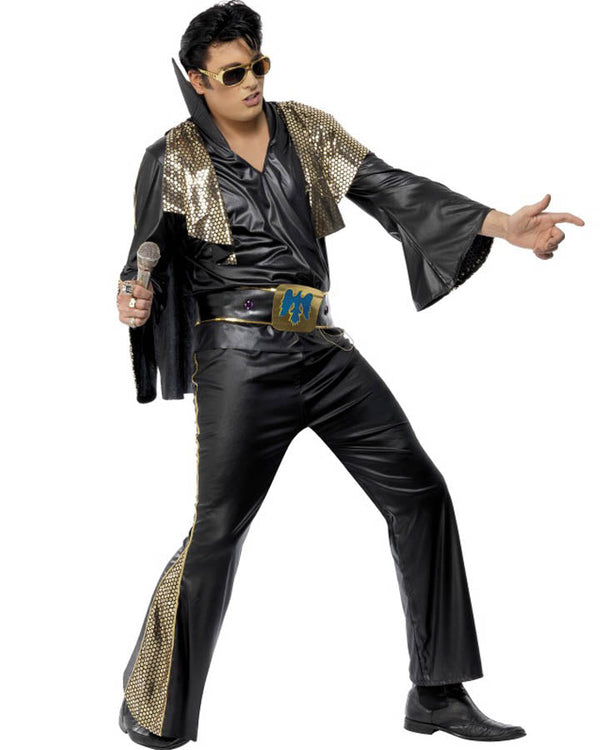 Black and Gold Elvis Mens Costume