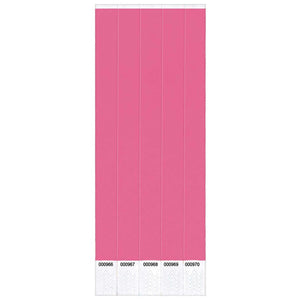 Wristbands Pink Value Pack 100 Numbered Bands Pack of 100