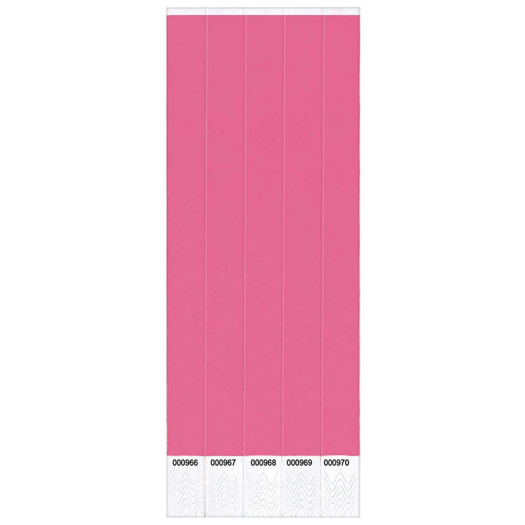 Wristbands Pink Value Pack 100 Numbered Bands Pack of 100