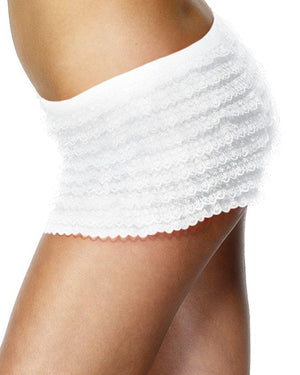 White Lace Ruffle Shorts