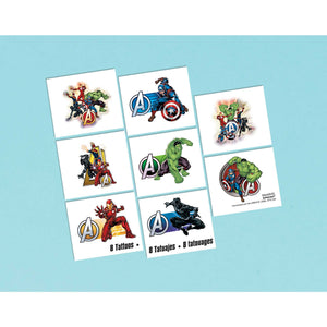 Marvel Avengers Powers Unite Tattoos Pack of 8