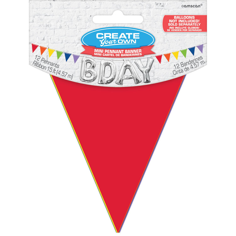 Mini Paper Pennant Banner - Assorted