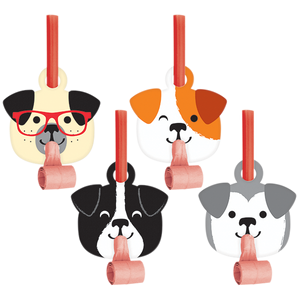 Dog Party Blowouts with Medallions Pack of 8