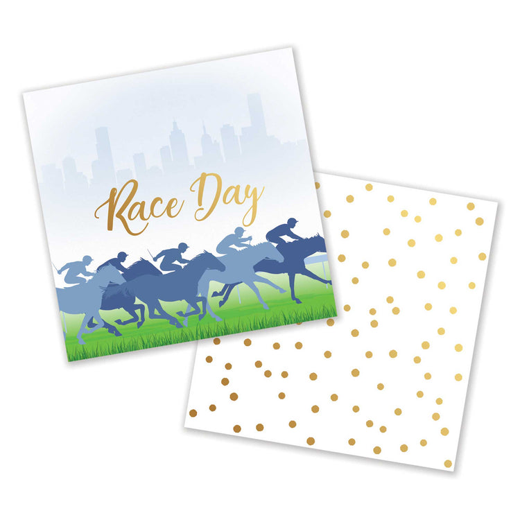 Race Day Hot Stamped Beverage Napkins - Bulk Pack 50 Pack of 50