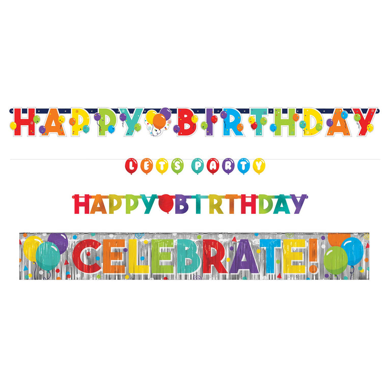 Birthday Celebration Banner Kit Pack of 4