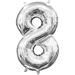 Silver 40cm Number 8 Balloon