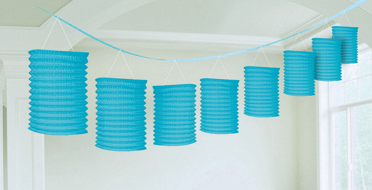 Caribbean Blue Paper Lantern Garland