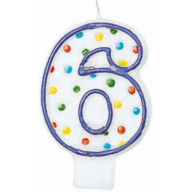 Candle Numeral Polka Dots #6