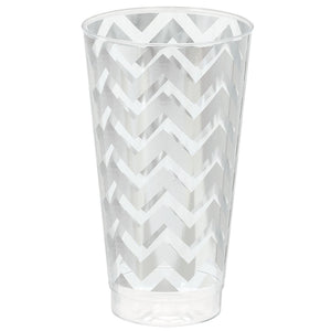 Premium Chevron Silver 473ml Tumblers Pack of 16