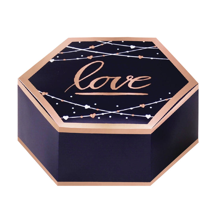 Navy Bride Favor Boxes Hot Stamped Pack of 8