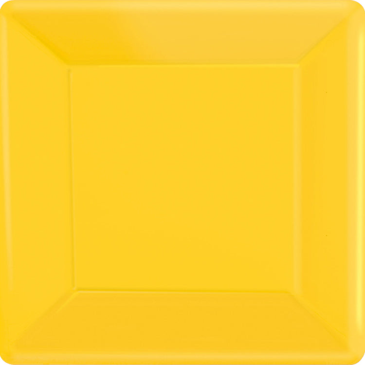 Paper Plates 17cm Square 20CT-Yellow Sunshine Pack of 20