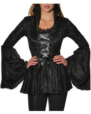 Black Crushed Velvet Top