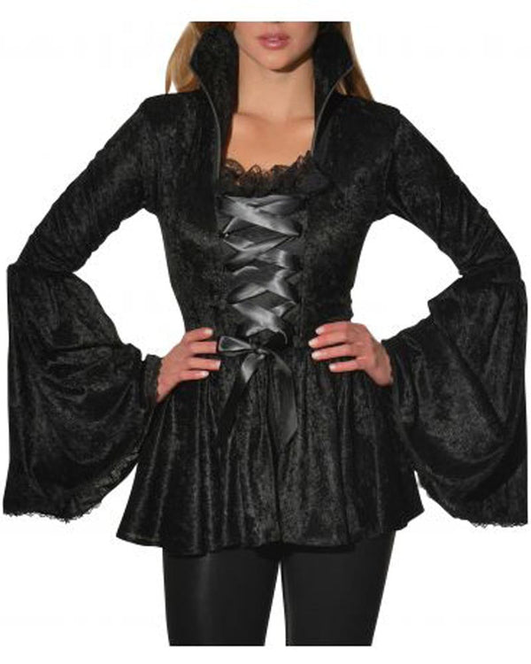 Black Crushed Velvet Top